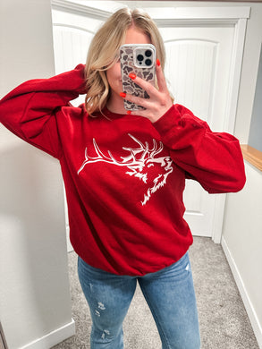 Deep Red Brand Crewneck