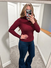 Load image into Gallery viewer, Wine Turtleneck Top