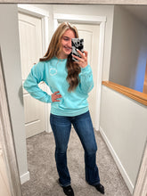 Load image into Gallery viewer, Turquoise Circle Brand Crewneck