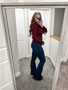 Wine Turtleneck Top