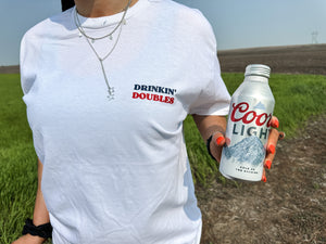 Drinkin Doubles Tee - White