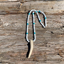 Load image into Gallery viewer, Antler Tip Necklace - White &amp; Blue
