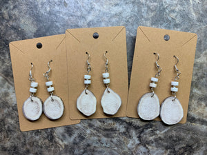 Deer Antler Earrings - White