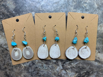 Deer Antler Earrings - Turquoise