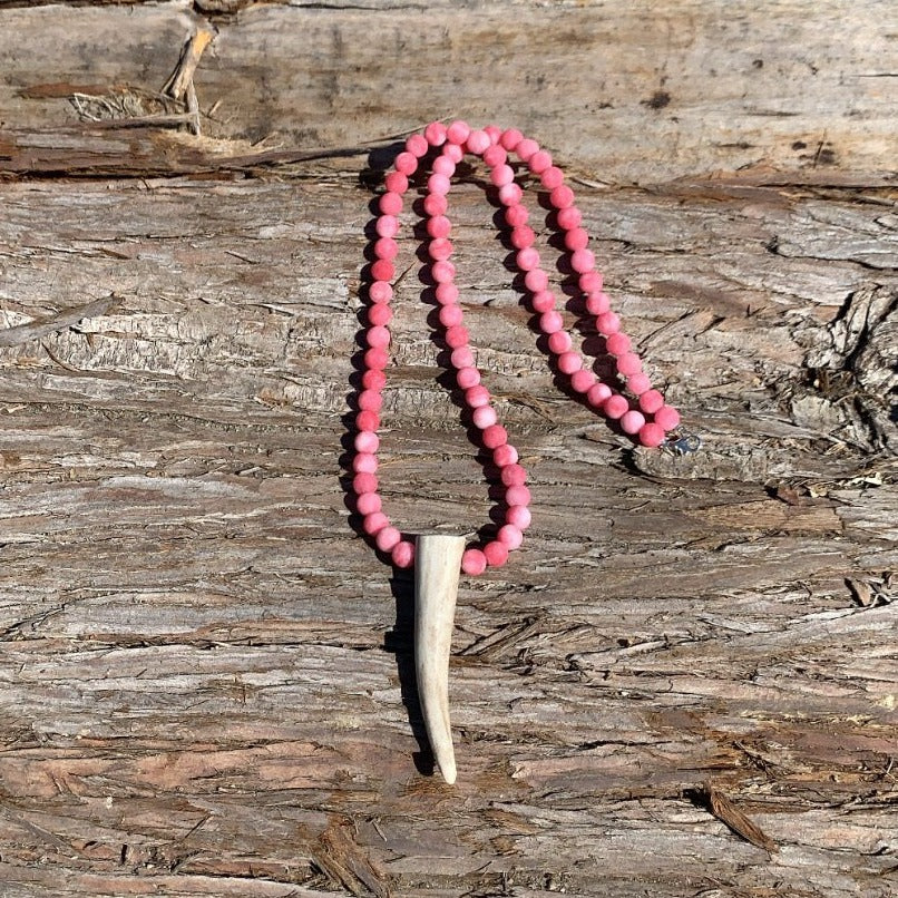 Antler Tip Necklace - Pink