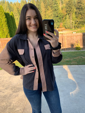 Two-Toned Waffle Shacket