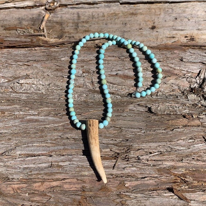 Antler Tip Necklace - Light Blue