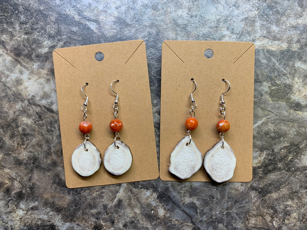 Deer Antler Earrings - Orange