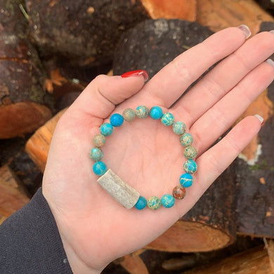 Antler Bracelet- Blue African Jasper