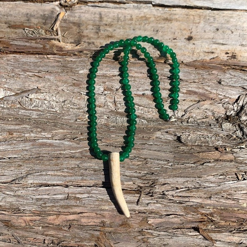 Antler Tip Necklace - Green