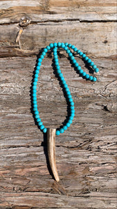 Antler Tip Necklace - Turquoise